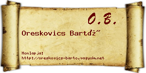 Oreskovics Bartó névjegykártya